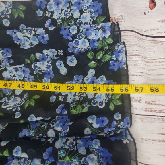 Disney Princess Mulan Cosplay Maxi Dress Blue Floral Ruffle Tier Crochet Flowy M - Picture 15 of 15